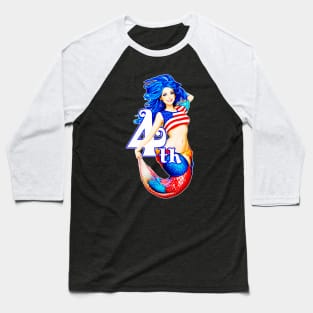 Independence day 4th of july mermaid celebrate Baseball T-Shirt